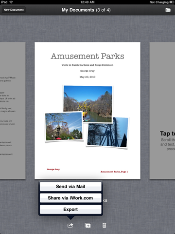 Pages For Ipad. Pages for iPad: sharing and